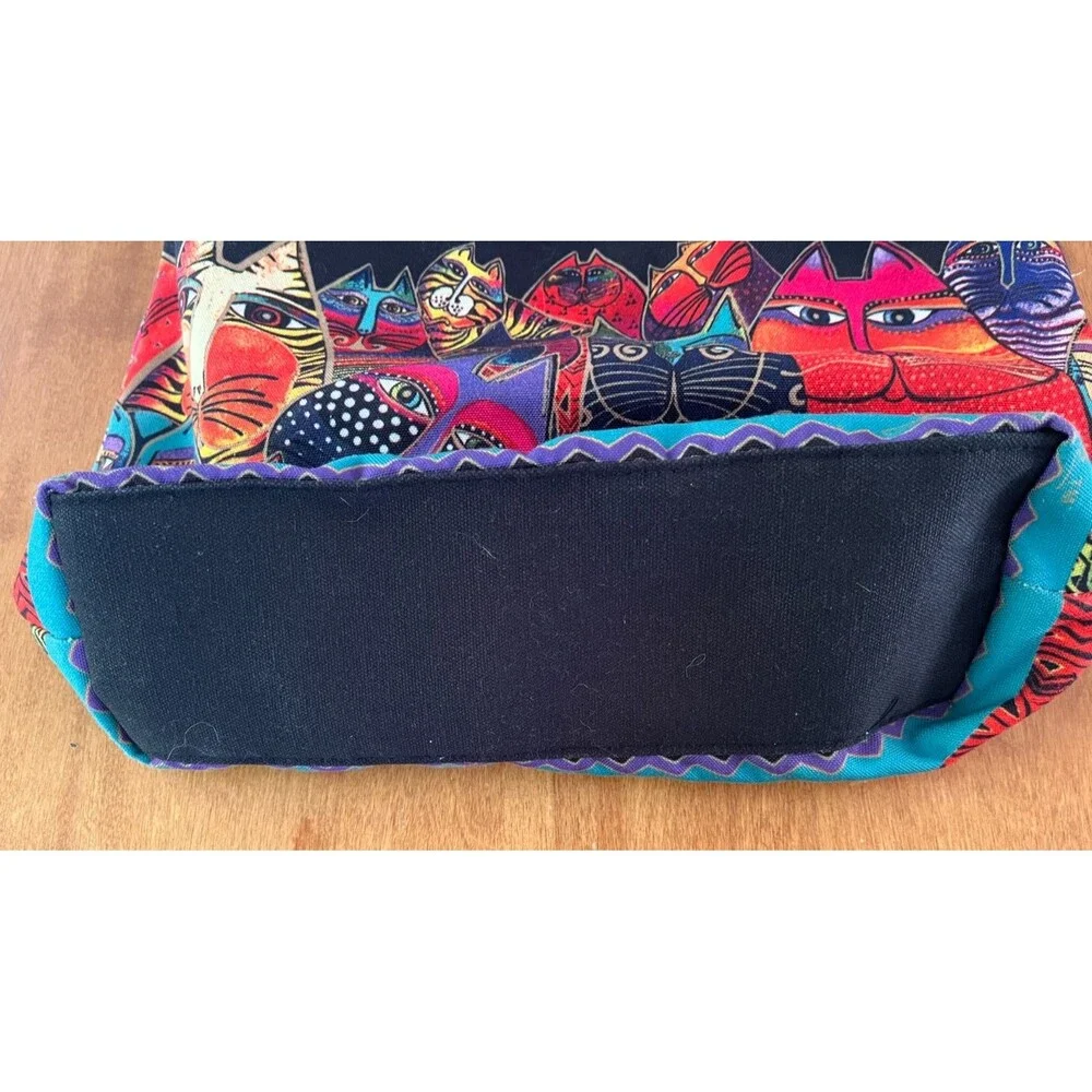 Laurel Burch Fantasticats Cat Pattern Shoulder Bag Purse Beaded READ
